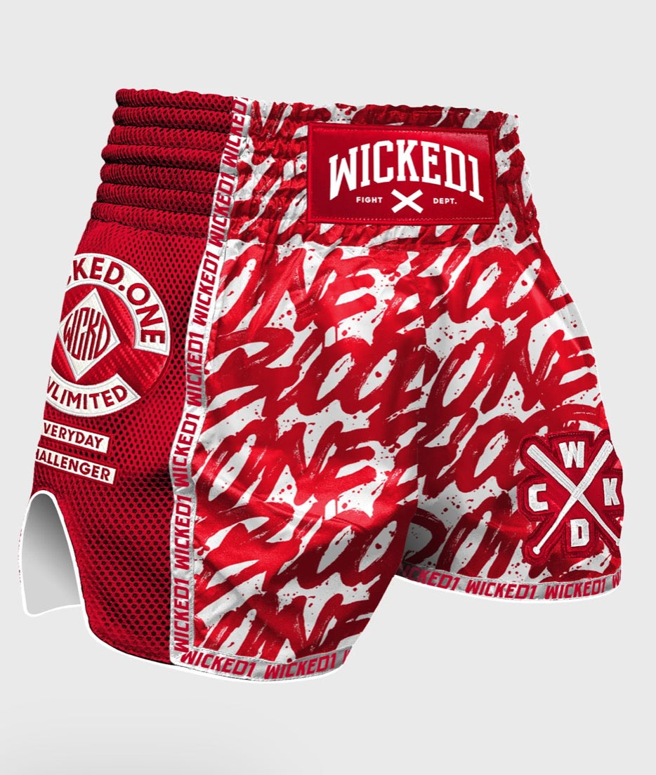 MUAY THAI SHORTS ONE BLOOD RED